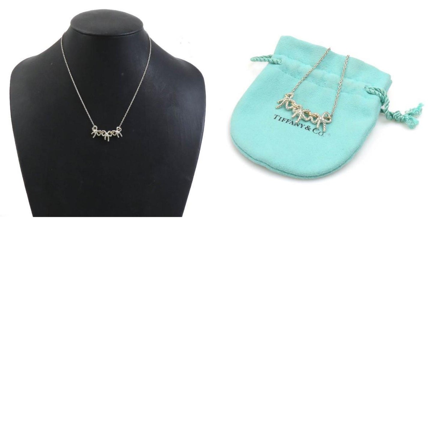 Tiffany & Co. Triple Ribbon Necklace In 925 Sterling Silver And 18K Gold
