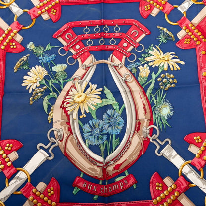 Hermes Herms Carr 90 Aux Champs Field Scarf