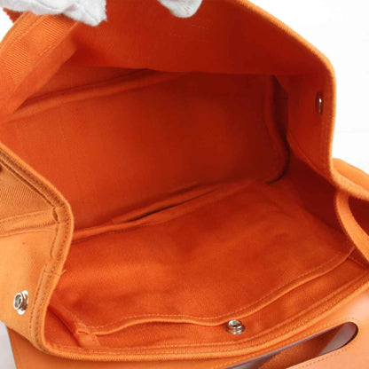 Hermes Valparaiso Pm ?P Engraved Handbag Leather/Canvas Orange