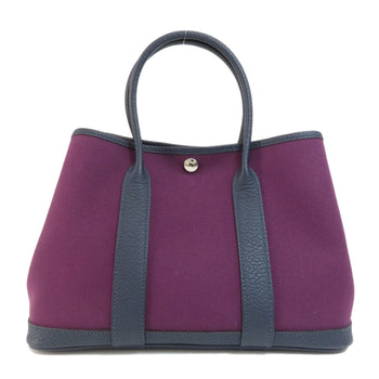 Hermes Garden Tpm Purple Handbag Canvas