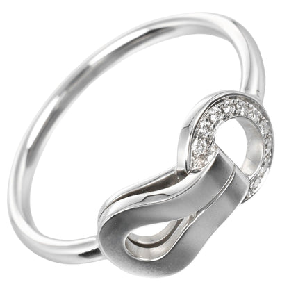Cartier Agraffe Size 9 Ring In 18K White Gold With Diamonds