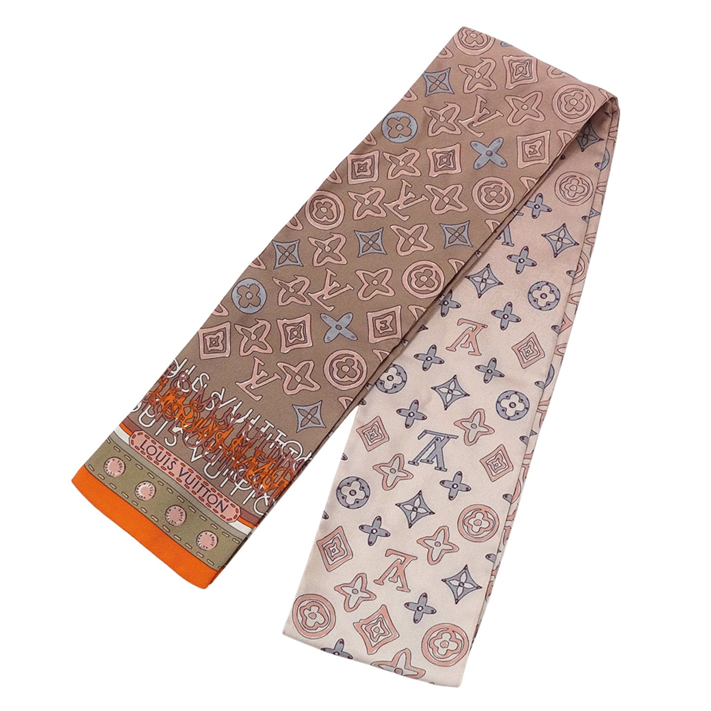 Louis Vuitton Women'S Monogram Map Silk Bandeau Scarf