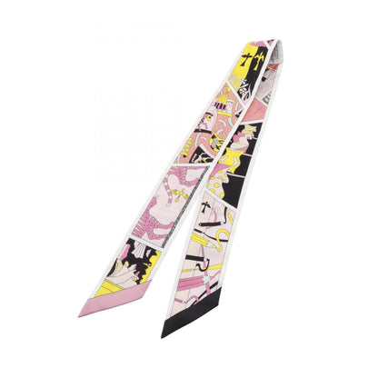 Herms Twilly Hermes Factory Suite Silk Scarf For Women In White