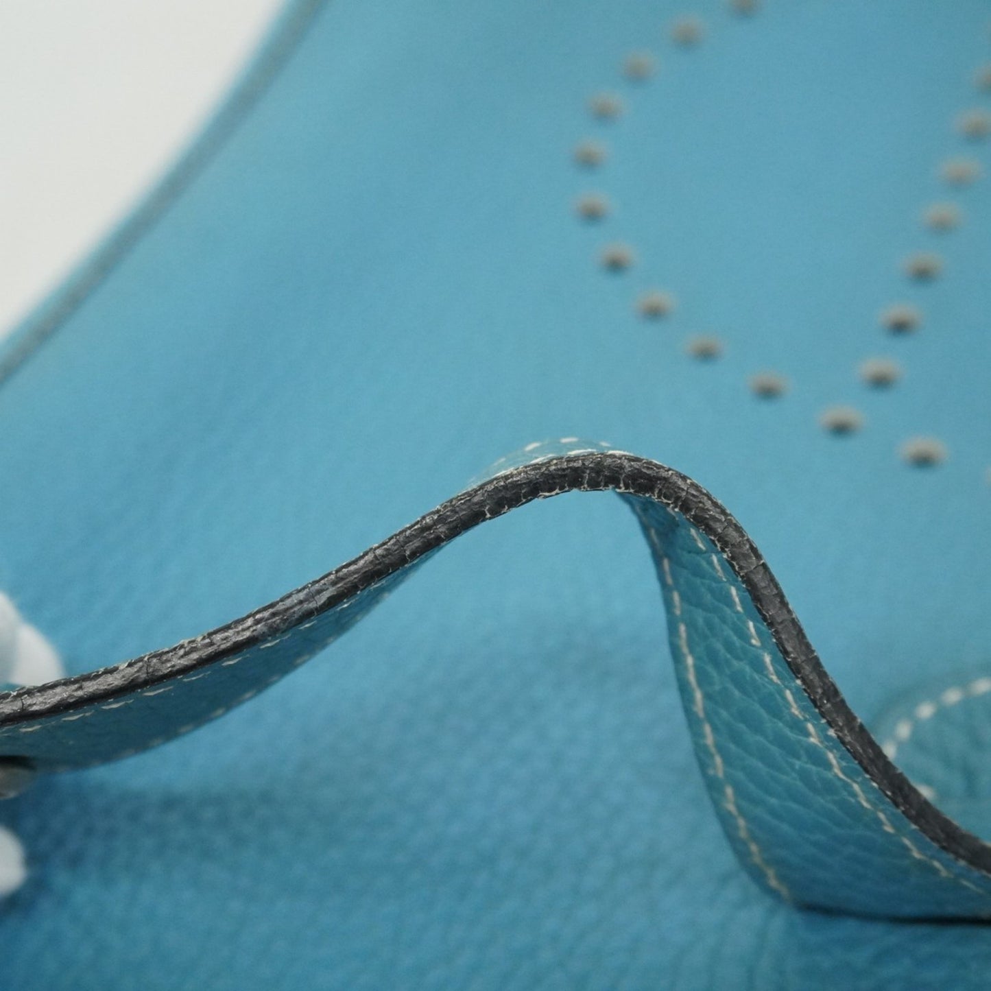 Hermes Herms Evelyn Pm 1 Shoulder Bag In Taurillon Clemence Blue Jean