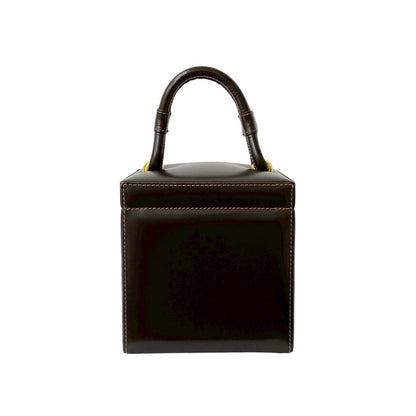 Loewe Anagram Logo Metal Hardware Genuine Leather Mini Handbag Vanity Bag Brown 69183
