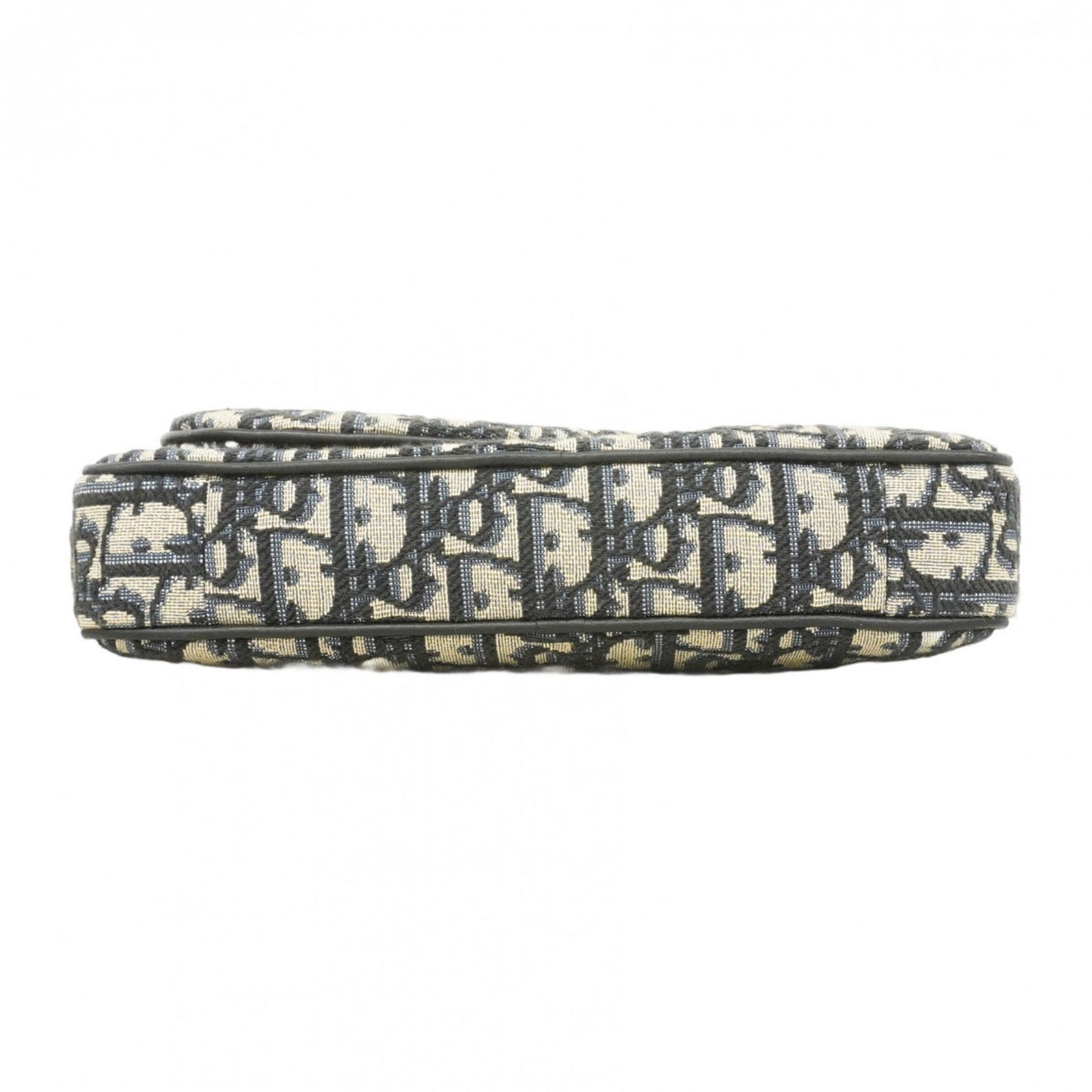 Christian Dior Trotter Saddle Canvas Shoulder Bag In Navy