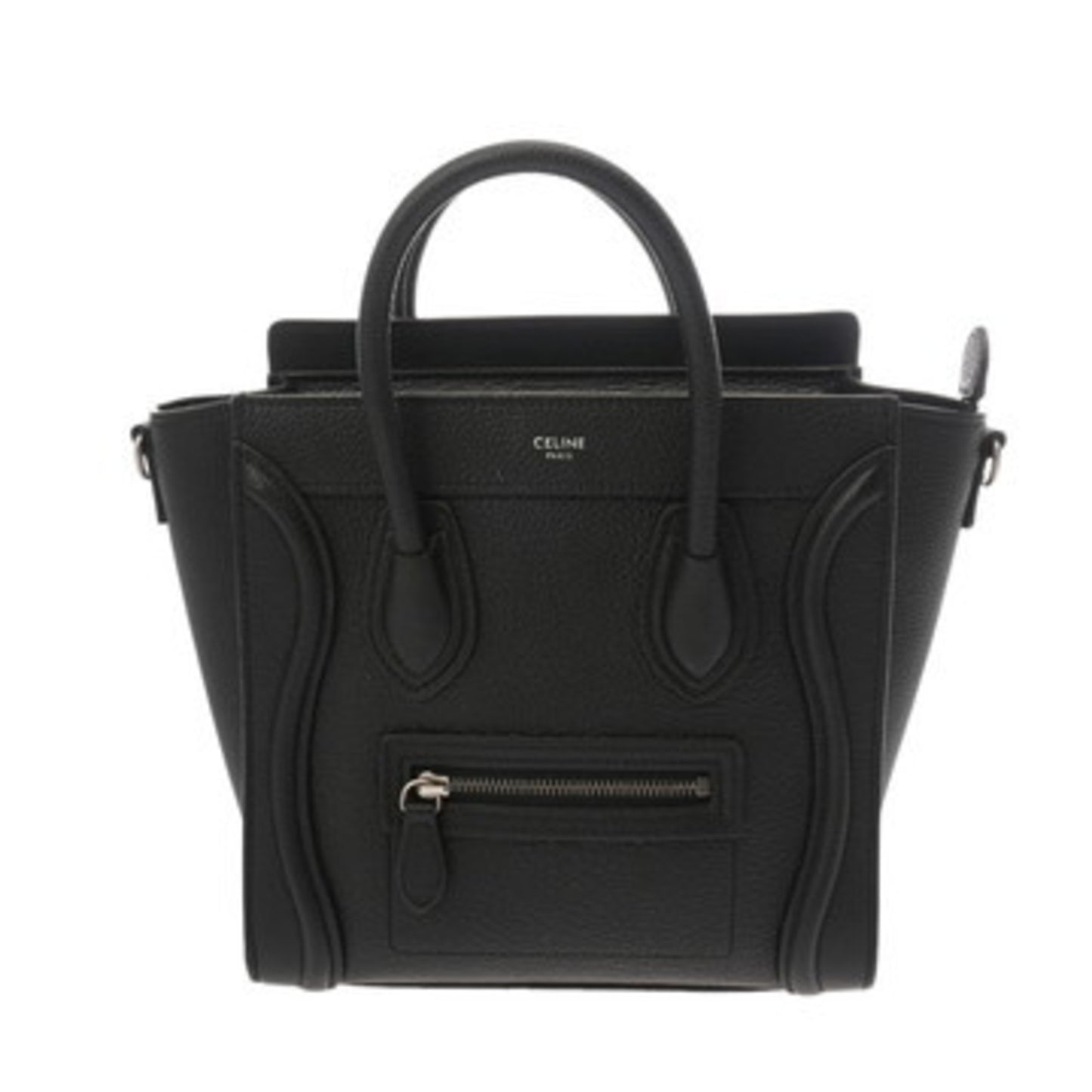 Celine Luggage Nano 2-Way Black 189243 Women'S Drummed Calfskin Handbag
