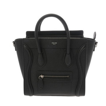 Celine Luggage Nano 2-Way Black 189243 Women'S Drummed Calfskin Handbag