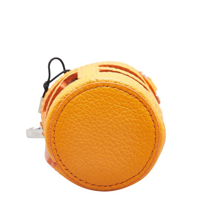 Fendi Zucca Bucket Charm 7As158 Orange Brown Leather Canvas