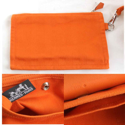 Hermes Valparaiso Pm ?P Engraved Handbag Leather/Canvas Orange