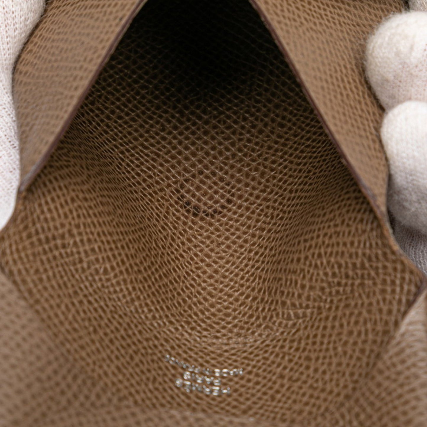 Herms Bastia Wallet/Coin Purse Etoupe Gray Epsom Leather