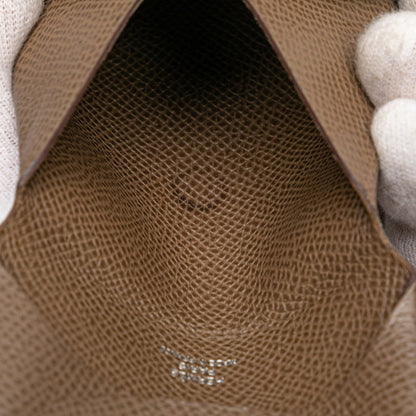 Herms Bastia Wallet/Coin Purse Etoupe Gray Epsom Leather