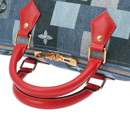 Louis Vuitton Monogram Denim Speedy Bandouliere 30 Blue M45041