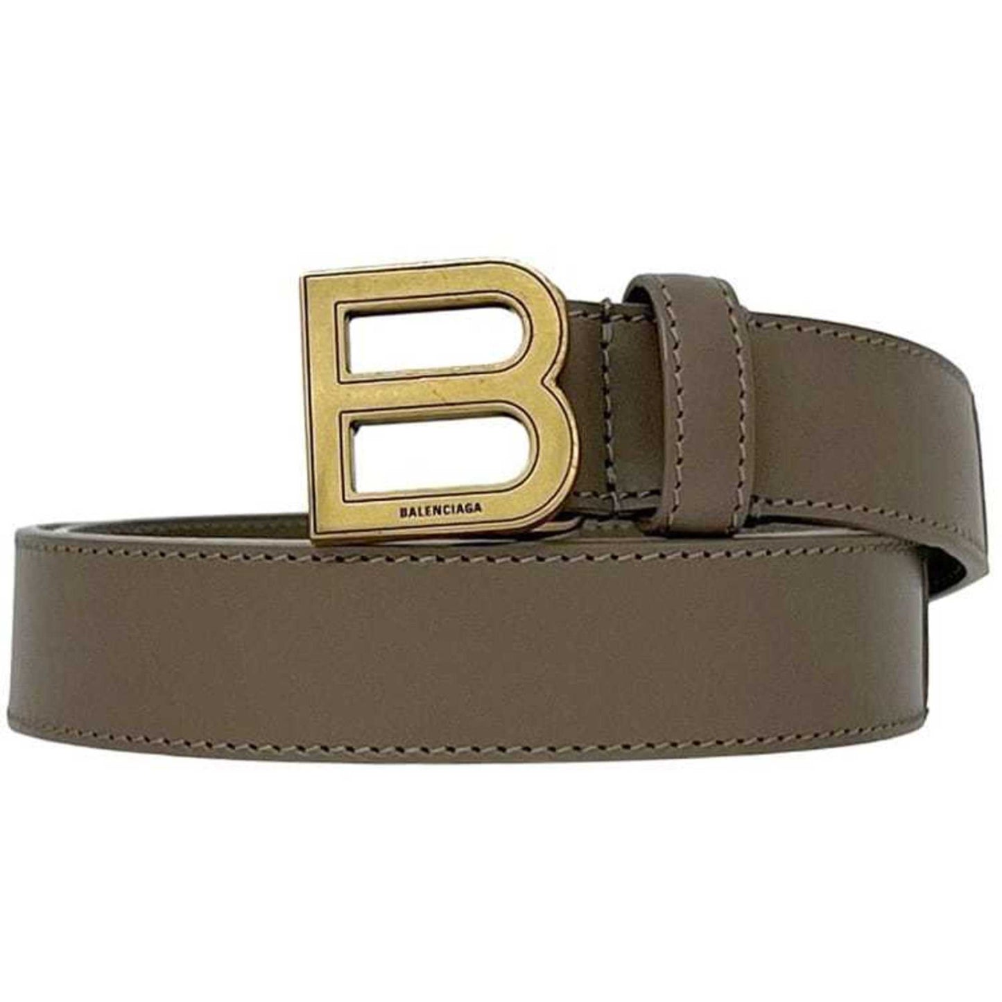 Balenciaga Belt Ec-24401 Beige 640828 1212 S 501523 80 Waist 84Cm Leather Balenciaga Buckle 30Mm