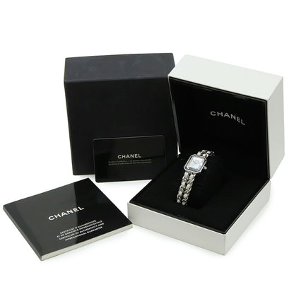 Chanel Premiere White Shell Dial Large Stainless Steel Leather