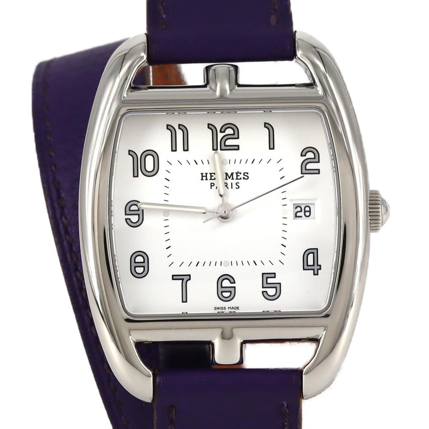 Herms Cape Cod Tonneau Double Tour Ct1.710 Stainless Steel Quartz Watch