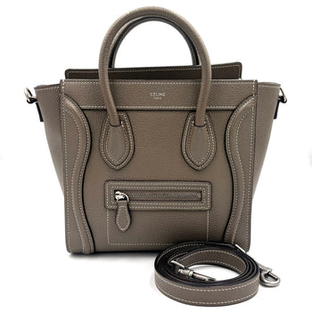 Celine Luggage Nano Shopper Greige Leather Handbag Shoulder Bag
