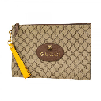 Gucci Gg Supreme Clutch Bag 473956 Brown