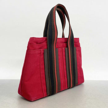 Hermes Troca Horizontal Canvas Handbag Red