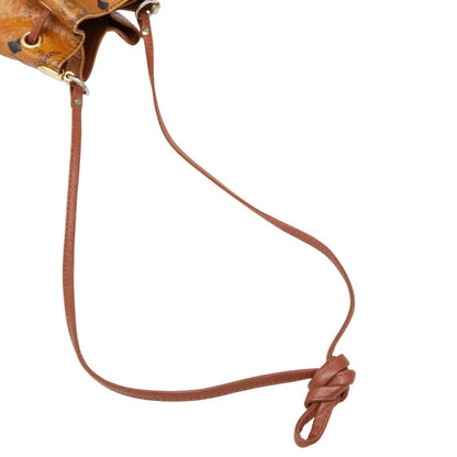 Mcm Visetos Logogram Shoulder Bag In Brown Leather