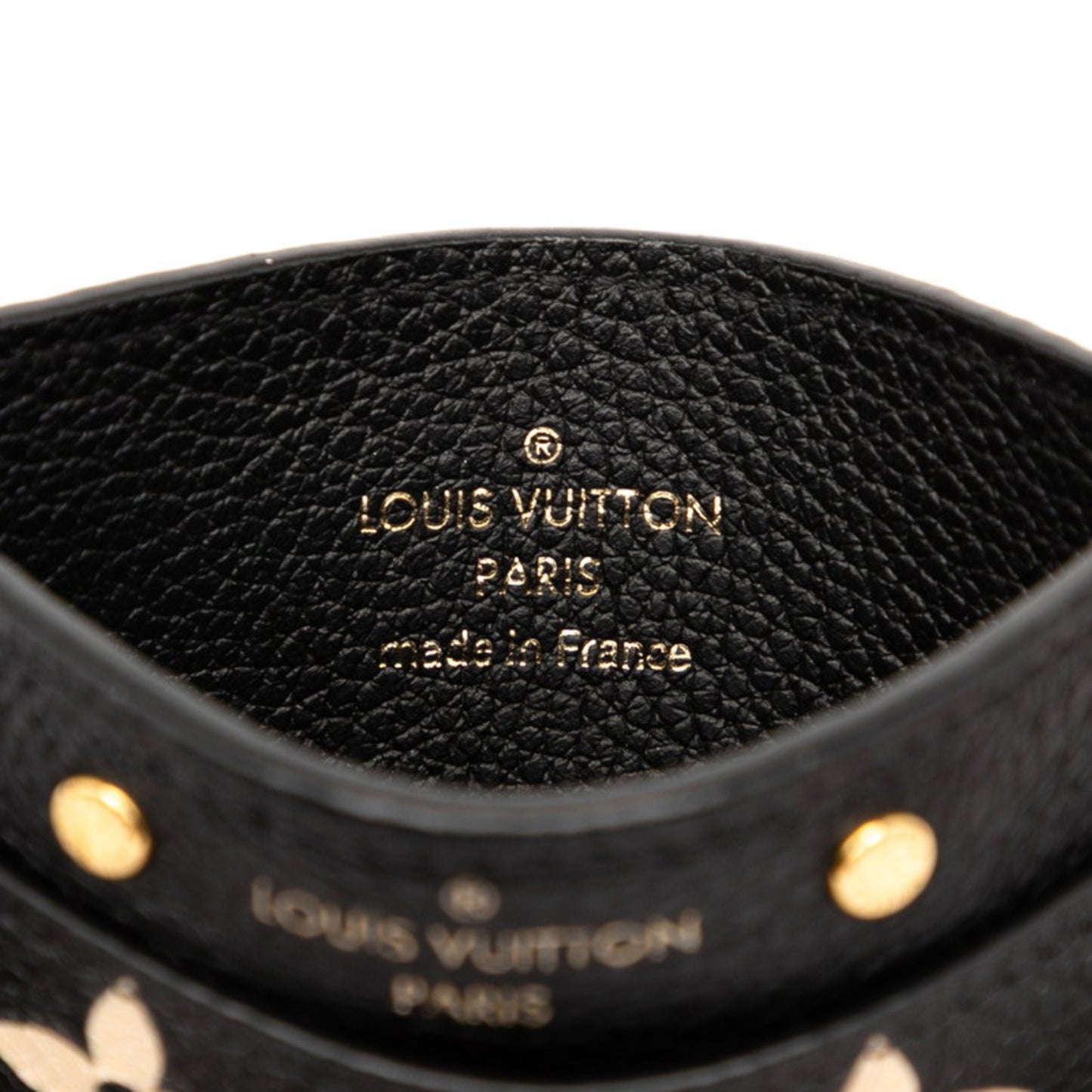 Louis Vuitton Two-Tone Monogram Empreinte Porte Carte Sample Business Card Case M81022 Black Beige