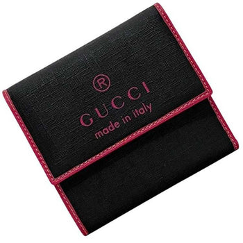 Gucci Tri-Fold Wallet Ec-23919 Black Pink 170400 Pvc Leather 4906085 Gucci Compact