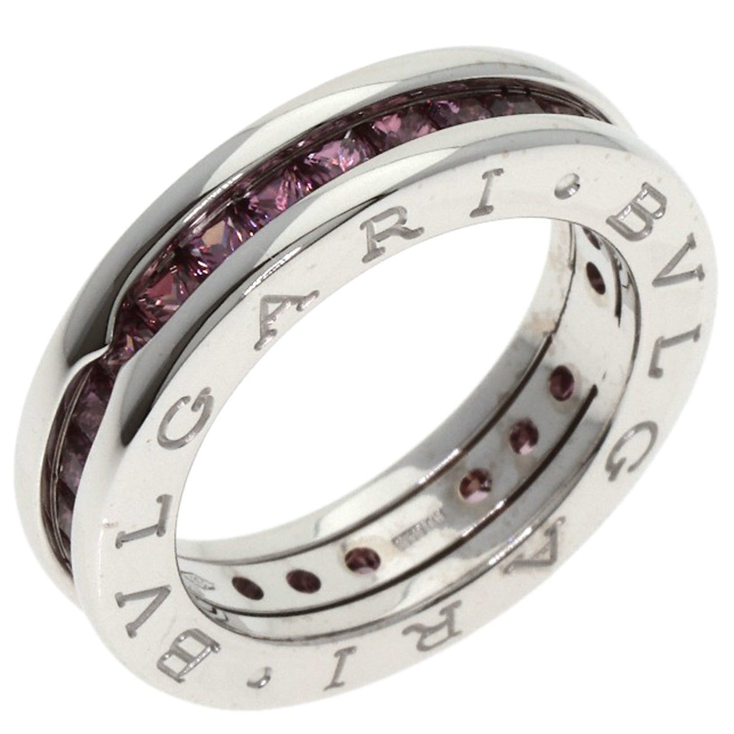 Bvlgari B-Zero1 1-Band Garnet #47 Ring In 18K White Gold