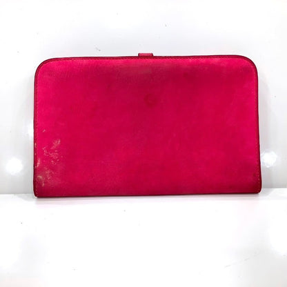 Herms Dogon Gm Rose Shocking Wallet (Missing Coin Purse)