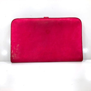 Herms Dogon Gm Rose Shocking Wallet (Missing Coin Purse)