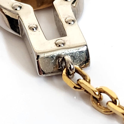 Louis Vuitton Collier Twin Rocks Necklace M64887 Gold Silver Metal Pendant