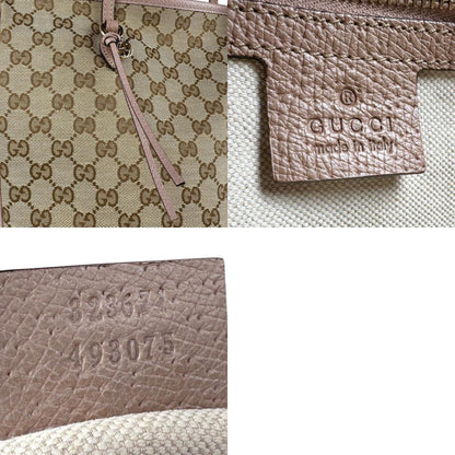 Gucci Handbag Gg Canvas Leather Pink X Brown