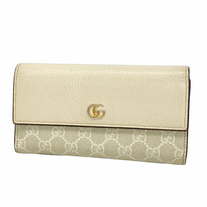 Gucci Gg Marmont Supreme Long Wallet 456116 Beige