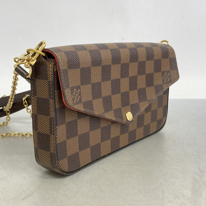 Louis Vuitton Damier Pochette Felicie Shoulder Wallet N40492 Ebene