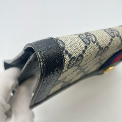 Gucci 001 019 Clutch Bag/Second Bag Navy Sherry Line Gg Supreme Canvas