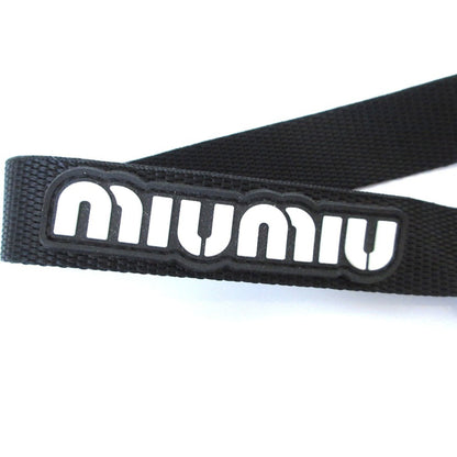 Miu Miu Miu Trick Carabiner Shoulder Strap Keychain In Black