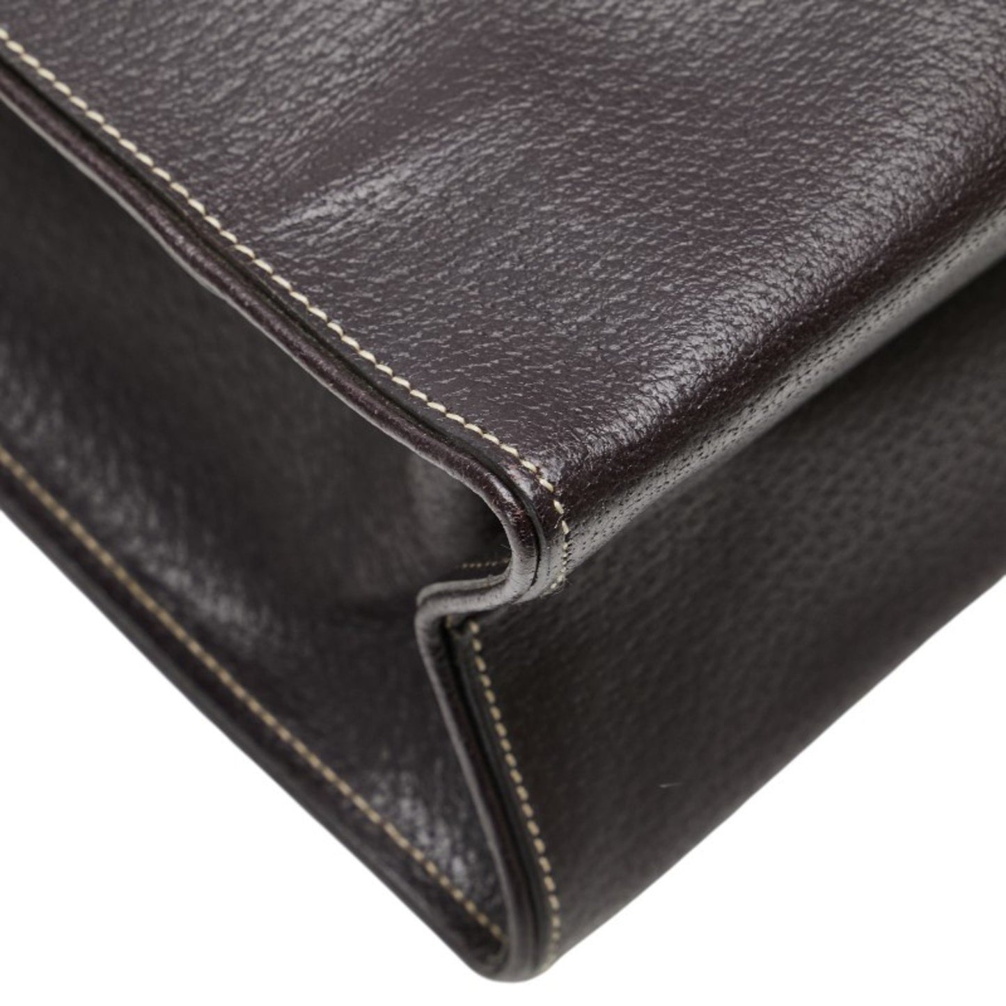 Prada Triangle Logo Plate Tote Bag Black Leather