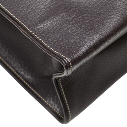 Prada Triangle Logo Plate Tote Bag Black Leather