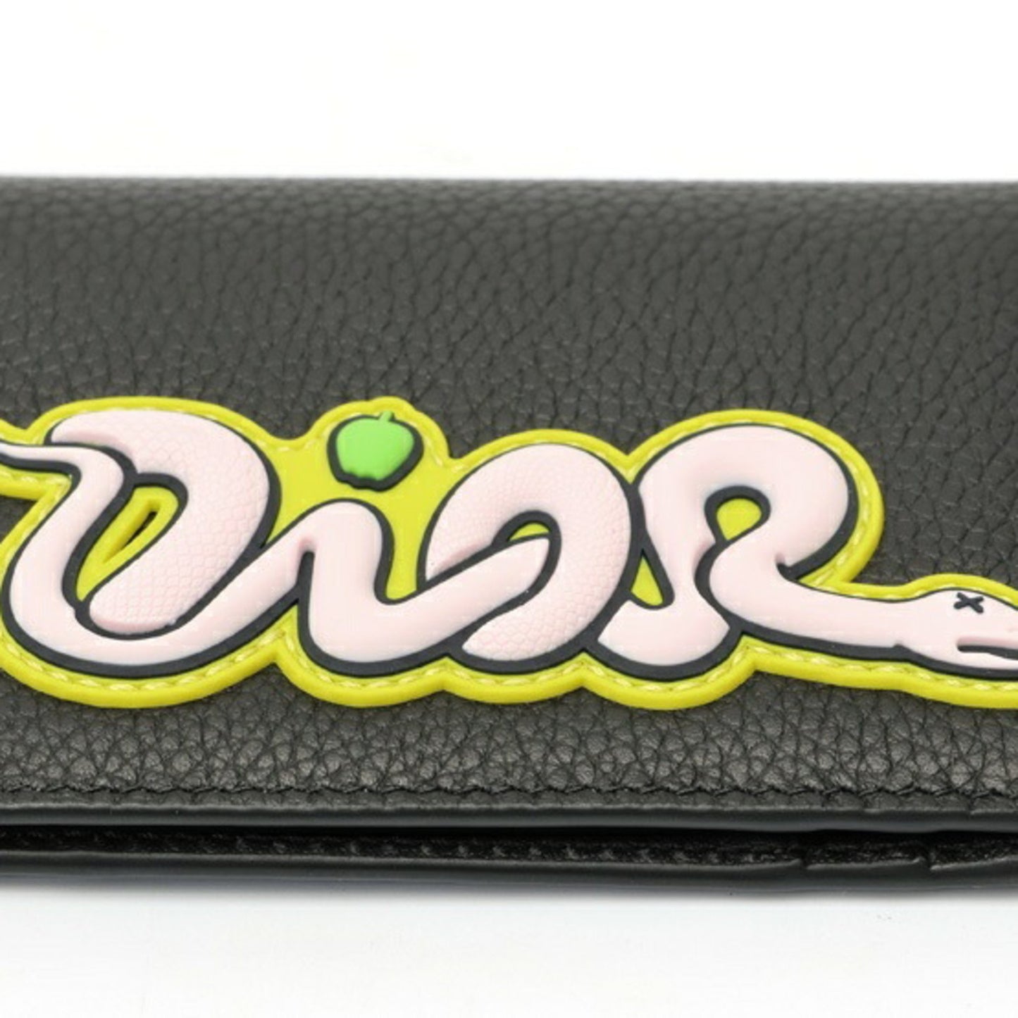 Christian Dior Dior Kaws Collaboration Snake Card Holder/Card Case In Black Leather (S-159264) -