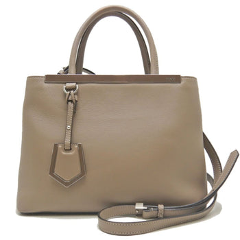 Fendi Petit Toujours 8Bh253 Handbag Leather Greige