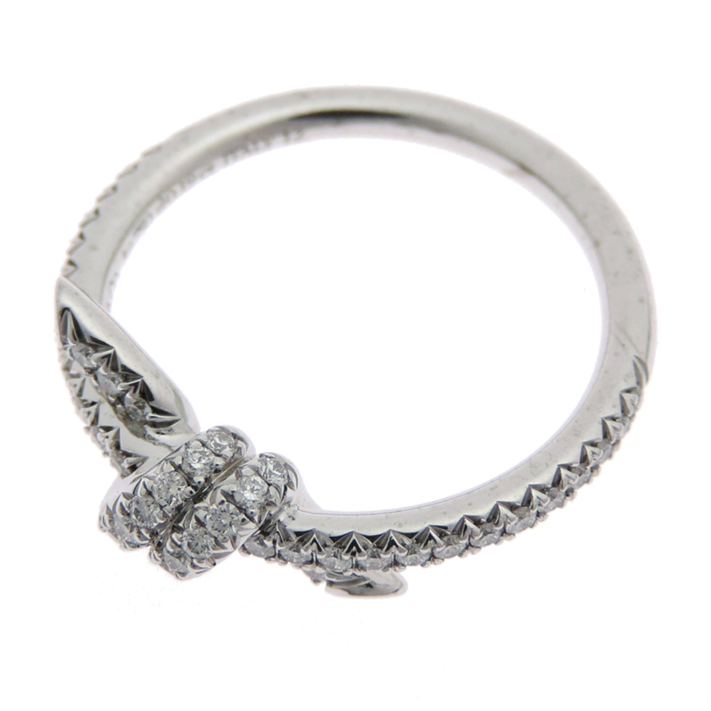 Tiffany Knot Diamond Women'S Ring In 750 White Gold
