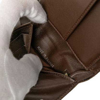 Chanel New Travel Line Coco Mark Bifold Wallet Khaki Nylon Leather