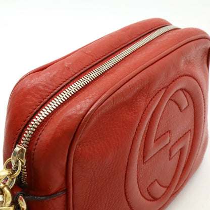Gucci Soho Small Disco Tassel Shoulder Bag/Pochette In Red Leather