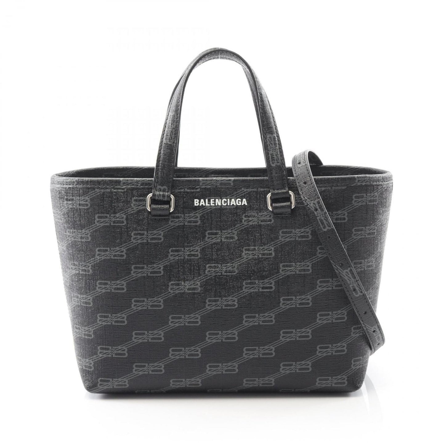 Balenciaga Signature Small Shopper Handbag In Coated Canvas
