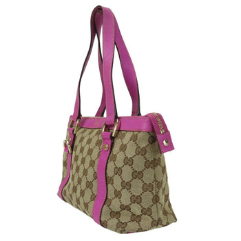 Gucci Handbag 141471 Gg Canvas Leather Purple Beige Mini