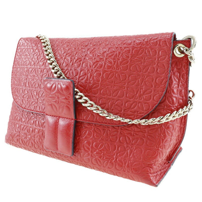 Loewe Avenue Shoulder Bag Repeat Anagram Chain Calf Made In Spain Red Crossbody A5 Magnetic Type