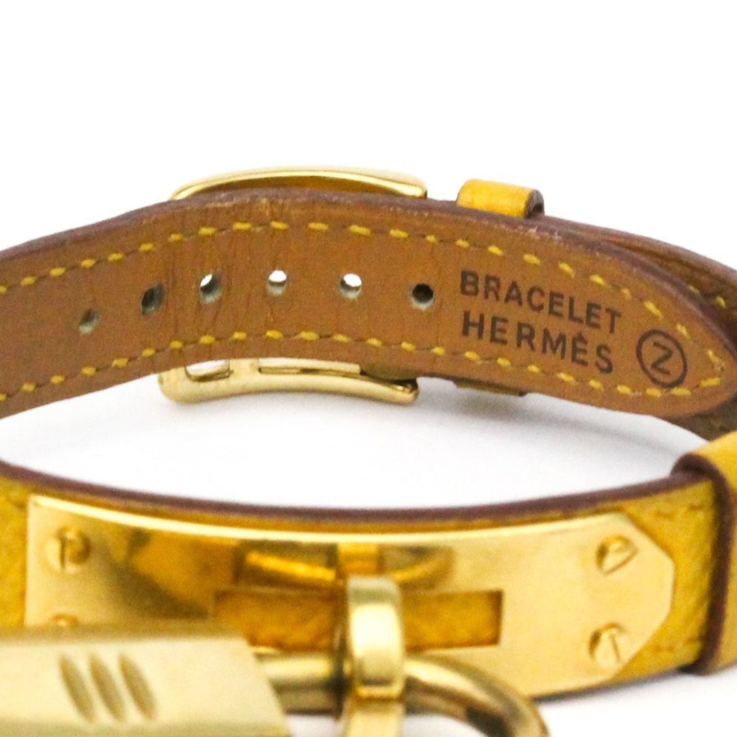 HERMES Kelly Watch Gold Plated Leather Quartz