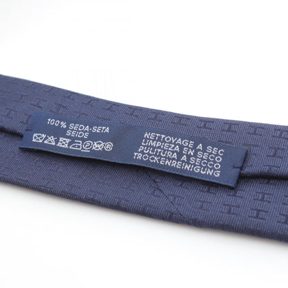 Hermes Herms H-Pattern Silk Tie