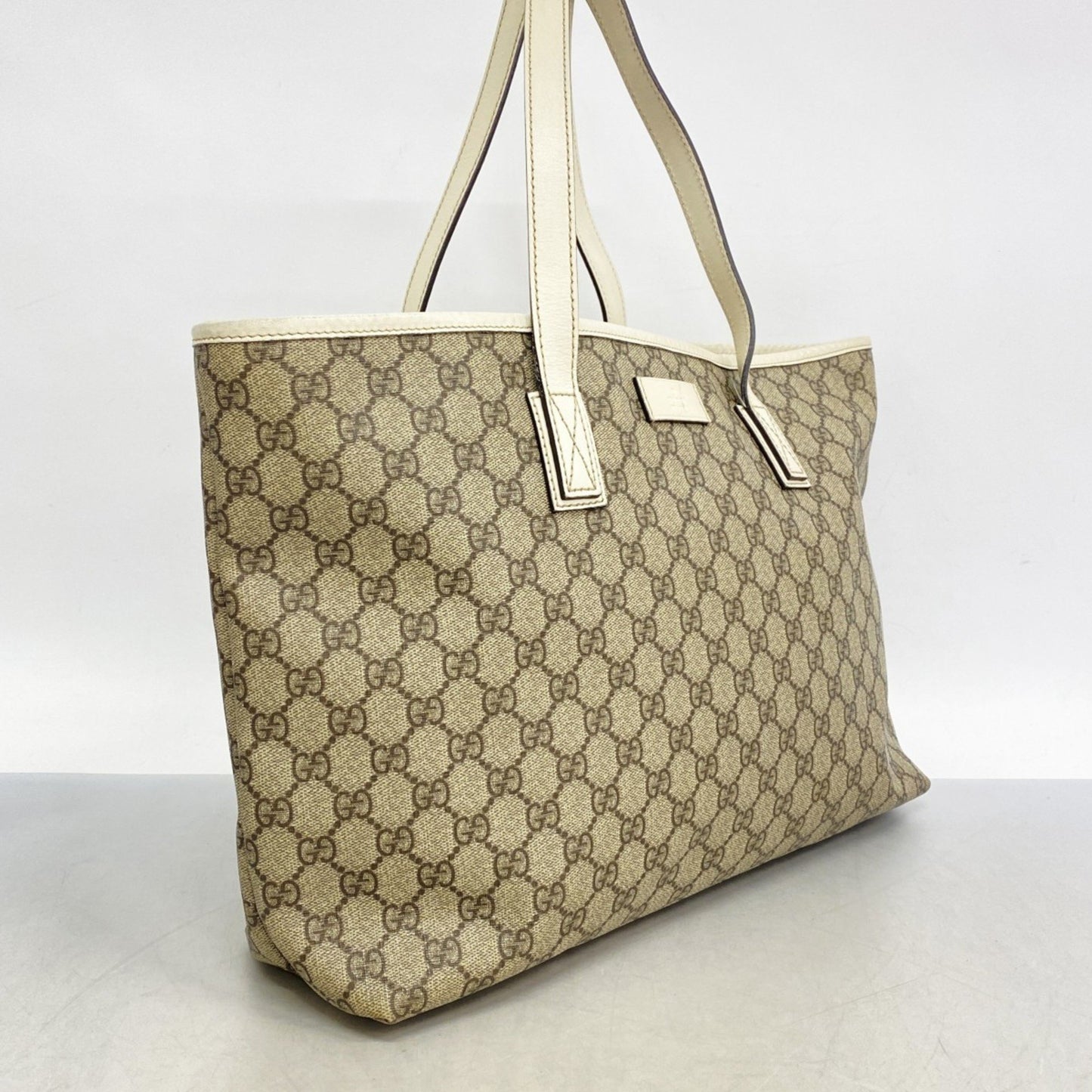 Gucci Gg Supreme Tote Bag 211137 Brown White