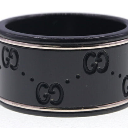 Gucci Ring Icon 225976 Black Silver Au750 Synthetic Corundum Size 19/Us9 Gg