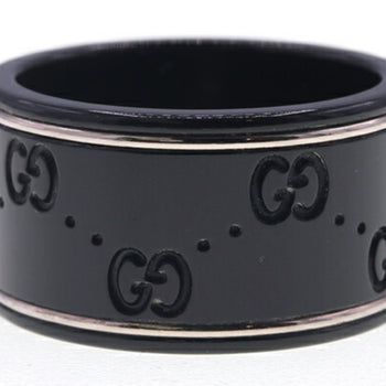 Gucci Ring Icon 225976 Black Silver Au750 Synthetic Corundum Size 19/Us9 Gg